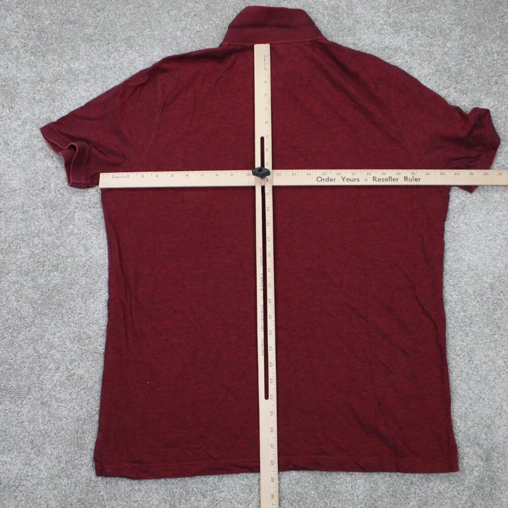 Banana Republic Polo Shirt Mens XL Heather Red Short Sleeve 100% Cotton Pullover